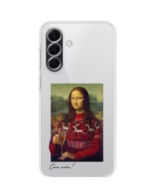 Etui do Samsung Galaxy A56 5G przeźroczyste, silikonowe Flexi, Mona Lisa z szampanem