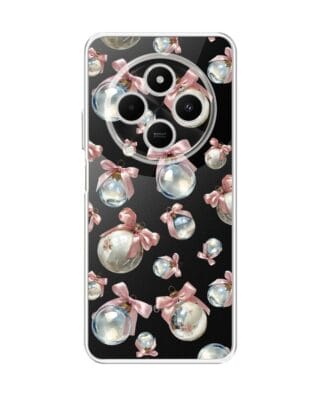 Etui do Xiaomi POCO C75 przeźroczyste, silikonowe Flexi, Przytulne święta, Pastelowe bombki