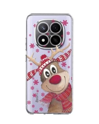 Etui do Xiaomi Redmi Note 14 Pro 4G przeźroczyste, silikonowe Flexi, Renifer