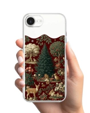 Etui do iPhone 16e z MagSafe przeźroczyste, silikonowe Flexi, Zimowa magia, świąteczny las