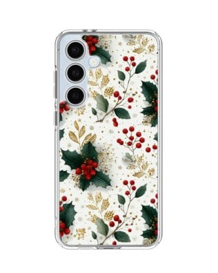 Etui do Samsung Galaxy S24 FE przeźroczyste, silikonowe Flexi, Przytulne święta, Ozdoby świąteczne