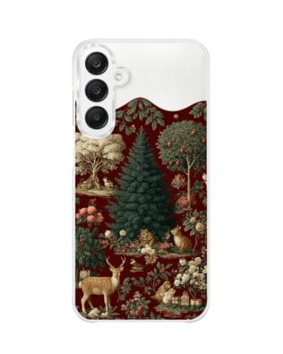 Etui do Samsung Galaxy A25 5G z MagSafe przeźroczyste, silikonowe Flexi, Zimowa magia, świąteczny las