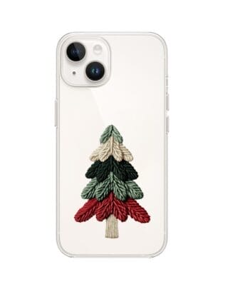 Etui do iPhone 13 przeźroczyste, silikonowe Flexi, Przytulne święta, Dziana choinka