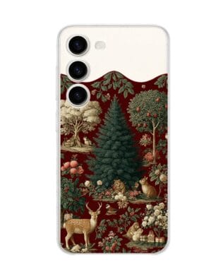 Etui do Samsung Galaxy S23 Plus przeźroczyste, silikonowe Flexi, Zimowa magia, świąteczny las