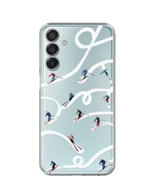 Etui do Samsung Galaxy M15 5G przeźroczyste, silikonowe Flexi, Zimowa magia, Narciarskie wiraże