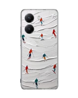 Etui do Xiaomi POCO X7 Pro przeźroczyste, silikonowe Flexi, Zimowa magia, Narciarski obraz