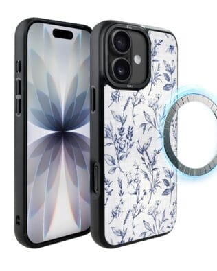 Etui do iPhone 17 IBIZU DropGuard Matt z MagSafe, Pastel Bloom, Lazurowe szepty