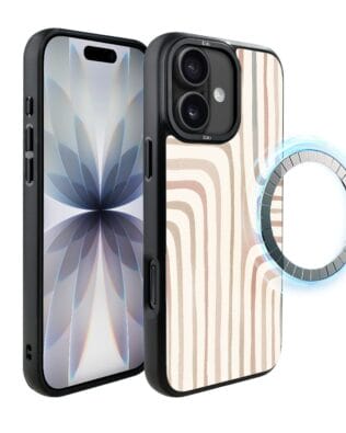 Etui do iPhone 17 IBIZU DropGuard Matt z MagSafe, Boho, Geometryczne linie