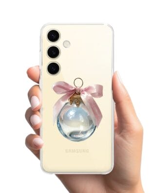Etui do Samsung Galaxy S24 Plus przeźroczyste, silikonowe Flexi, Przytulne święta, Kryształowa bombka