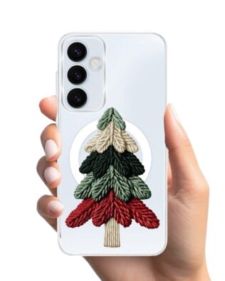 Etui do Samsung Galaxy A55 5G z MagSafe przeźroczyste, silikonowe Flexi, Przytulne święta, Dziana choinka