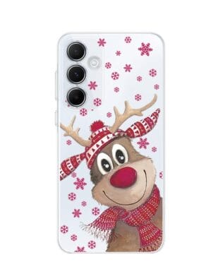 Etui do Samsung Galaxy A35 5G przeźroczyste, silikonowe Flexi, Renifer