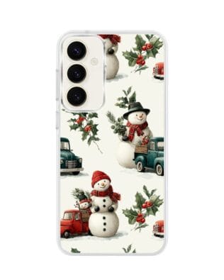 Etui do Samsung Galaxy S23 Plus z MagSafe przeźroczyste, silikonowe Flexi, Przytulne święta, Zimowe miasteczko