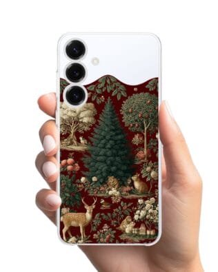 Etui do Samsung Galaxy S25 Plus przeźroczyste, silikonowe Flexi, Zimowa magia, świąteczny las