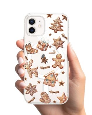 Etui do iPhone 12 Mini z MagSafe przeźroczyste, silikonowe Flexi, Magia pierniczków