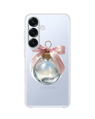 Etui do Samsung Galaxy S25 Plus z MagSafe przeźroczyste, silikonowe Flexi, Przytulne święta, Kryształowa bombka
