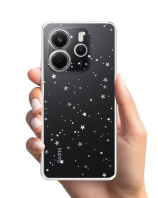 Etui do Xiaomi Redmi Note 14 5G przeźroczyste, silikonowe Flexi, Zimowa magia, Szampańskie gwiazdki