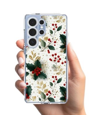 Etui do Samsung Galaxy S25 Ultra przeźroczyste, silikonowe Flexi, Przytulne święta, Ozdoby świąteczne