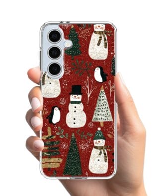 Etui do Samsung Galaxy S24 FE przeźroczyste, silikonowe Flexi, Przytulne święta, Rustykalna świąteczna kraina