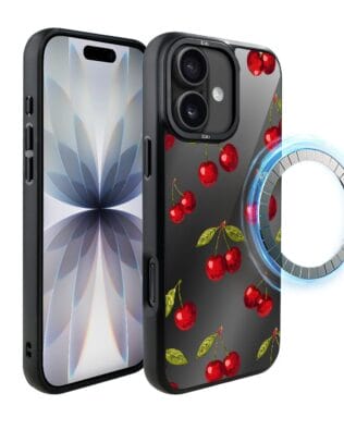 Etui do iPhone 17 IBIZU DropGuard Matt z MagSafe, Midnight, Wiśniowa noc