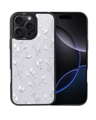 Etui do iPhone 16 Pro Max IBIZU DropGuard Matt z MagSafe, Zimowa magia, Lodowe kwiaty