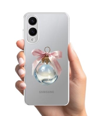 Etui do Samsung Galaxy S25 Edge przeźroczyste, silikonowe Flexi, Przytulne święta, Kryształowa bombka