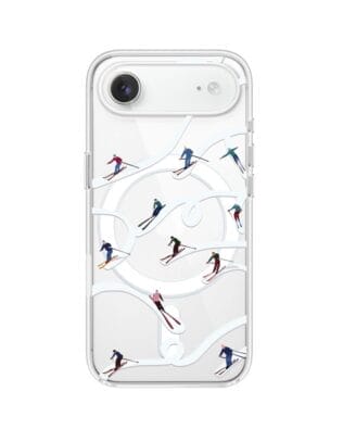 Etui do iPhone Air z MagSafe przeźroczyste, silikonowe Flexi, Zimowa magia, Narciarskie wiraże