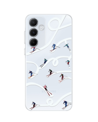 Etui do Samsung Galaxy A35 5G przeźroczyste, silikonowe Flexi, Zimowa magia, Narciarskie wiraże