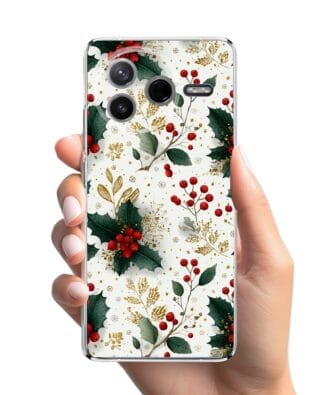 Etui do Xiaomi POCO F7 Pro przeźroczyste, silikonowe Flexi, Przytulne święta, Ozdoby świąteczne