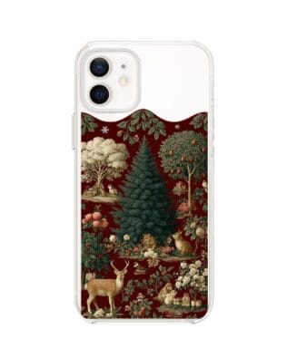 Etui do iPhone 12 z MagSafe przeźroczyste, silikonowe Flexi, Zimowa magia, świąteczny las