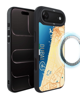 Etui do iPhone Air IBIZU DropGuard Matt z MagSafe, mapy świata, Dubai