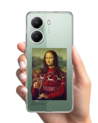 Etui do Xiaomi POCO X7 Pro przeźroczyste, silikonowe Flexi, Mona Lisa z szampanem