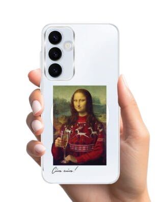 Etui do Samsung Galaxy A55 5G z MagSafe przeźroczyste, silikonowe Flexi, Mona Lisa z szampanem