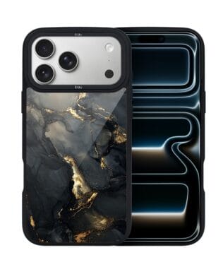 Etui do iPhone 17 Pro Max IBIZU DropGuard Matt z MagSafe, Ethereal Essence, Czarny diament ze złotem