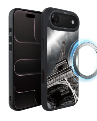 Etui do iPhone Air IBIZU DropGuard Matt z MagSafe, Noir City, Wieża Eiffla