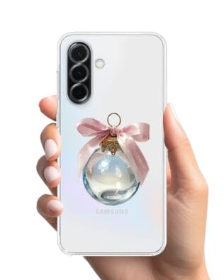 Etui do Samsung Galaxy A36 5G przeźroczyste, silikonowe Flexi, Przytulne święta, Kryształowa bombka