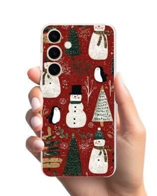 Etui do Samsung Galaxy S24 Plus przeźroczyste, silikonowe Flexi, Przytulne święta, Rustykalna świąteczna kraina