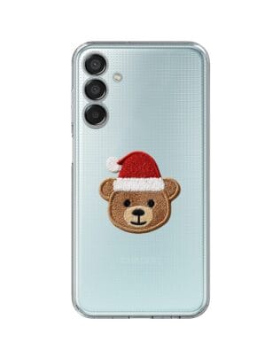 Etui do Samsung Galaxy M15 5G przeźroczyste, silikonowe Flexi, Przytulne święta, Miś mikołajek