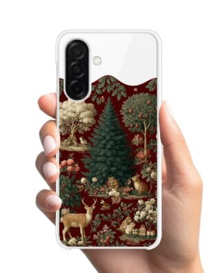 Etui do Samsung Galaxy A26 5G z MagSafe przeźroczyste, silikonowe Flexi, Zimowa magia, świąteczny las