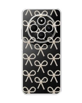 Etui do Xiaomi POCO C75 przeźroczyste, silikonowe Flexi, Przytulne święta, złote kokardki