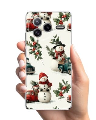 Etui do Xiaomi POCO F7 Ultra przeźroczyste, silikonowe Flexi, Przytulne święta, Zimowe miasteczko