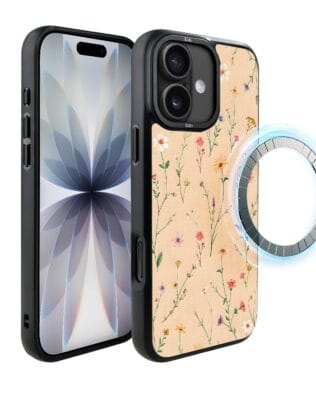 Etui do iPhone 17 IBIZU DropGuard Matt z MagSafe, Pastel Bloom, Koralowa Łąka
