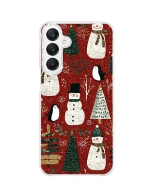 Etui do Samsung Galaxy A25 5G z MagSafe przeźroczyste, silikonowe Flexi, Przytulne święta, Rustykalna świąteczna kraina