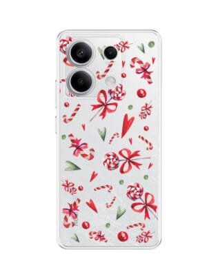 Etui do Xiaomi Redmi Note 13 Pro 5G przeźroczyste, silikonowe Flexi, Cukierki świąteczne