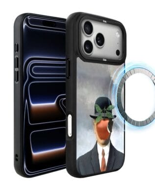 Etui do iPhone 17 Pro IBIZU DropGuard Matt z MagSafe, Rene Magritte, syn człowieczy
