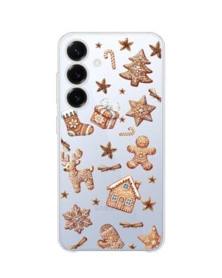 Etui do Samsung Galaxy S25 przeźroczyste, silikonowe Flexi, Magia pierniczków