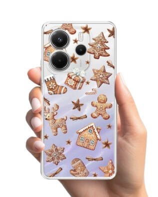 Etui do Xiaomi Redmi Note 14 5G przeźroczyste, silikonowe Flexi, Magia pierniczków