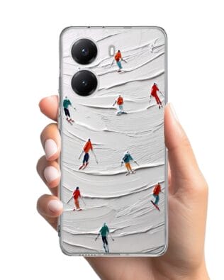 Etui do Xiaomi POCO X7 Pro przeźroczyste, silikonowe Flexi, Zimowa magia, Narciarski obraz