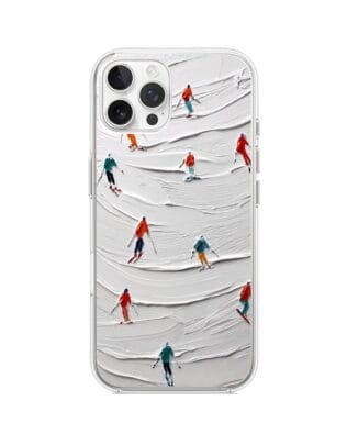 Etui do iPhone 12 Pro z MagSafe przeźroczyste, silikonowe Flexi, Zimowa magia, Narciarski obraz