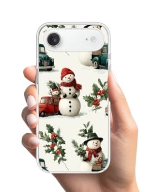 Etui do iPhone Air z MagSafe przeźroczyste, silikonowe Flexi, Przytulne święta, Zimowe miasteczko