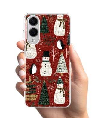 Etui do Samsung Galaxy S25 Edge z MagSafe przeźroczyste, silikonowe Flexi, Przytulne święta, Rustykalna świąteczna kraina